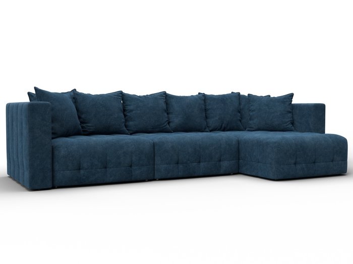 Угловой диван-кровать Лига-052 Лонг синего цвета Угловой диван-кровать Лига-052 Лонг синего цвета