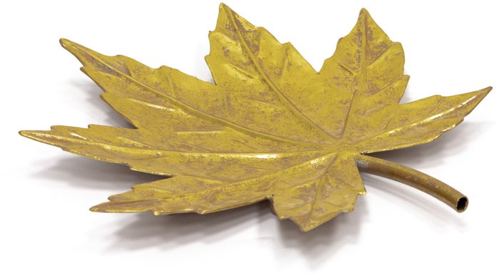 Блюдо кленовый лист золотого цвета