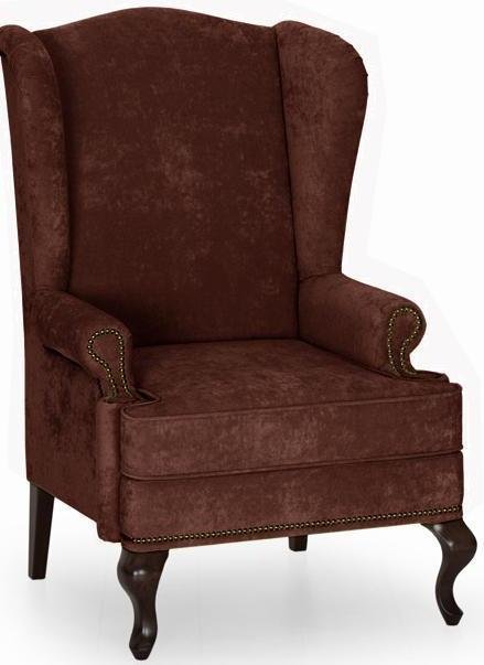 Кресло английское Биг Бен с ушками дизайн 8 темно-коричневого цвета