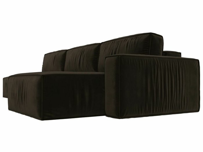 Угловой диван-кровать Прага модерн лонг коричневого цвета правый угол - лучшие Угловые диваны в INMYROOM