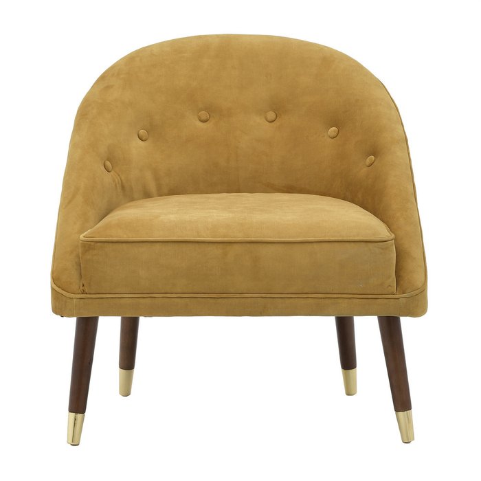 Кресло желтого цвета на деревянных ножках - купить Интерьерные кресла по цене 42040.0
