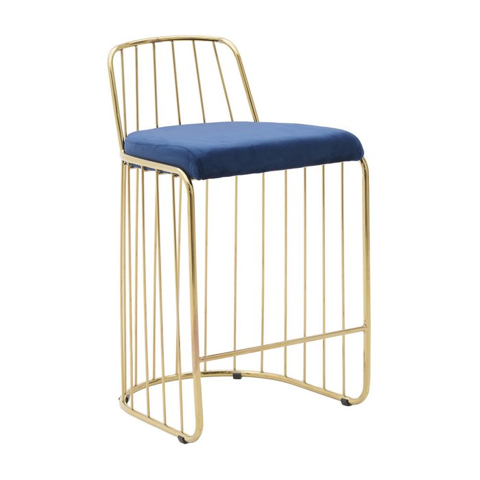 Барный стул с металлическим каркасом золотого цвета