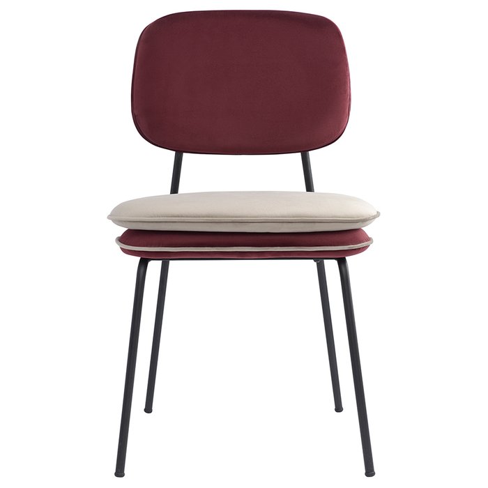 Стул Реа с контрастным кантом бордово-бежевого цвета - купить Обеденные стулья по цене 11900.0