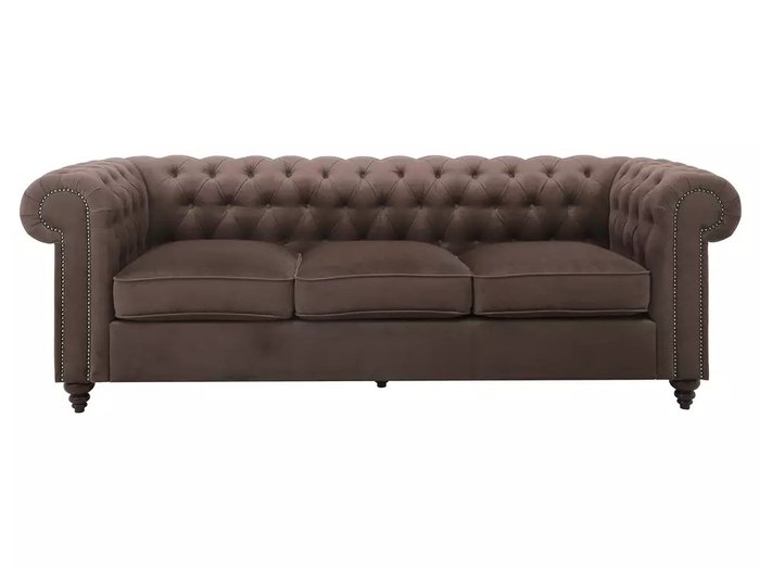 Диван Chester Classic коричневого цвета с черными ножками