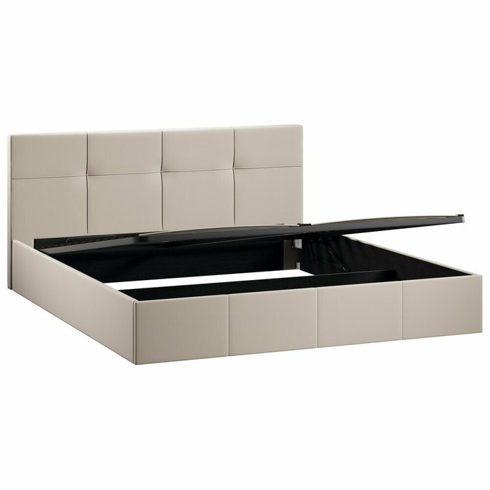 Кровать с мягкой обивкой Лора 180х200 бежевого цвета с подъемным механизмом - лучшие Кровати для спальни в INMYROOM Кровать с мягкой обивкой Лора 180х200 бежевого цвета с подъемным механизмом - лучшие Кровати для спальни в INMYROOM