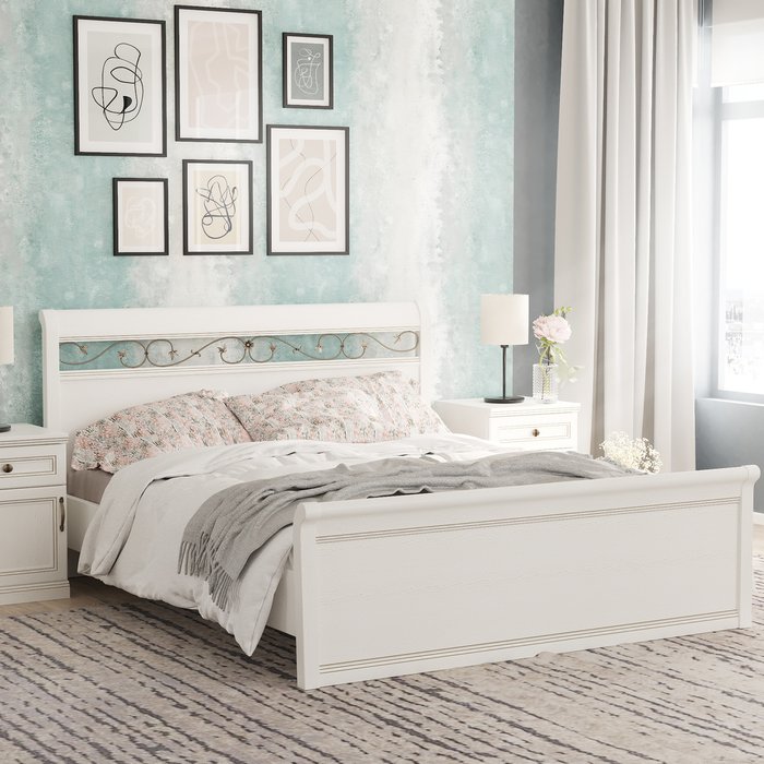 Кровать Белладжио 160х200 с легким цветочным орнаментом - купить Кровати для спальни по цене 89965.0