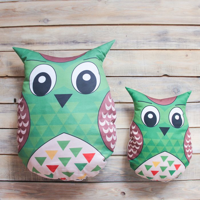 Игрушка-подушка Green Owl из хлопка