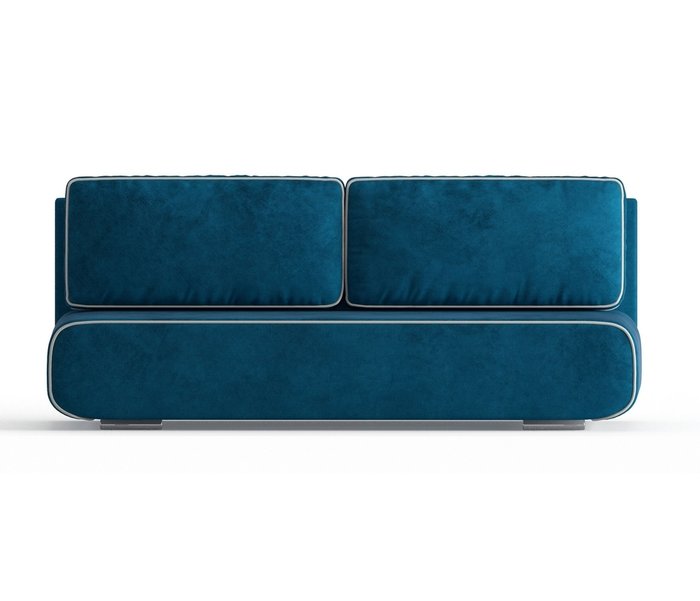 Диван-кровать Рени в обивке из велюра синего цвета - купить Прямые диваны по цене 27990.0