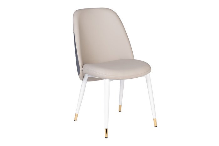 Стул в обивке из экокожи бежевого цвета - купить Обеденные стулья по цене 14160.0