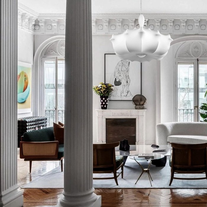 Подвесная люстра Zeppelin 10375/1000 (ткань, цвет белый) - лучшие Подвесные люстры в INMYROOM