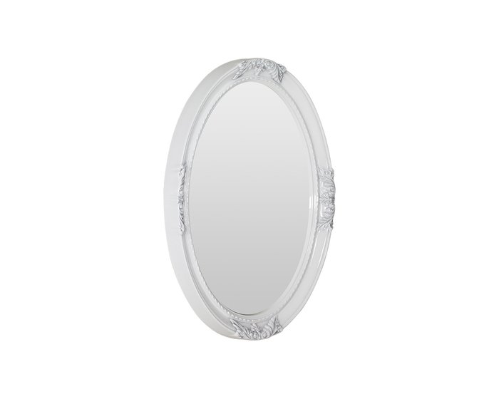 Зеркало настенное овальное Роза серо-белого цвета - лучшие Настенные зеркала в INMYROOM