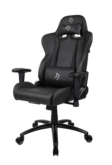 Компьютерное кресло Arozzi Inizio Black PU Grey logo черного цвета