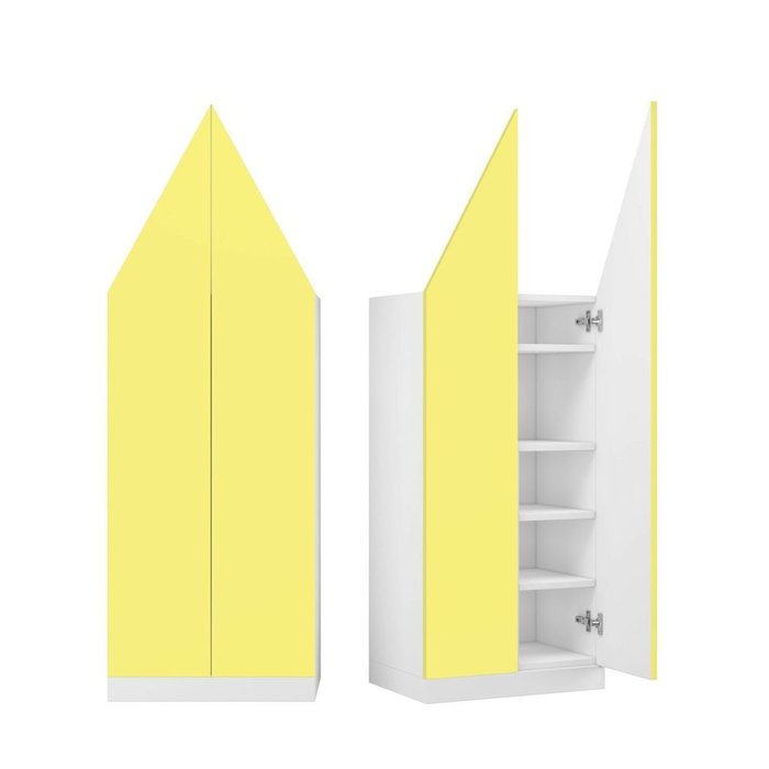Шкаф Тронхейм желтого-белого цвета 