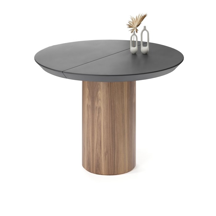 Обеденный стол раздвижной Ансер М на коричневом основании - лучшие Обеденные столы в INMYROOM