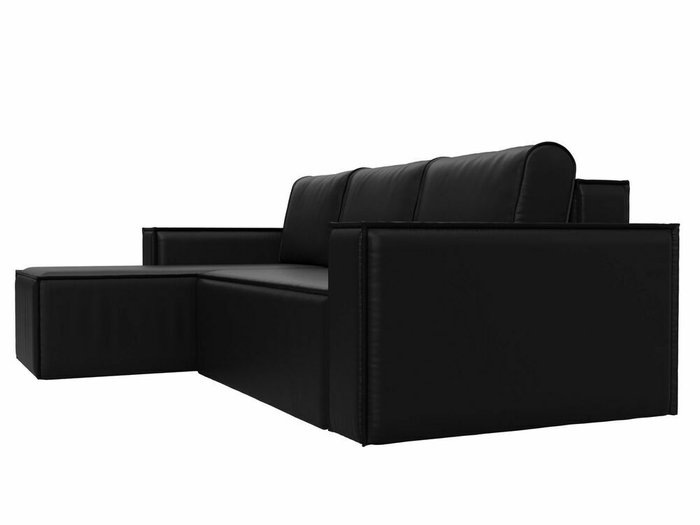 Угловой диван-кровать Куба черного цвета (экокожа) левый угол - лучшие Угловые диваны в INMYROOM