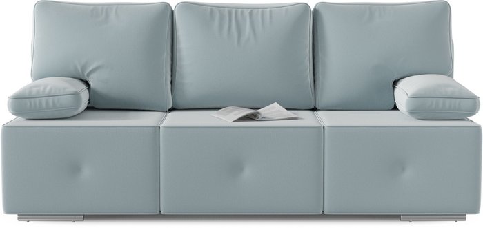 Диван-кровать прямой Хавьер серо-голубого цвета - купить Прямые диваны по цене 24050.0