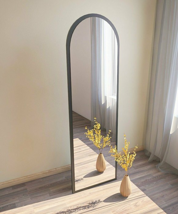 Настенное зеркало Decor 50х160 в раме черного цвета - купить Настенные зеркала по цене 34653.0 Настенное зеркало Decor 50х160 в раме черного цвета - купить Настенные зеркала по цене 34653.0