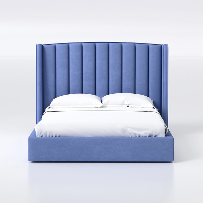 Кровать Lambro 160х200 синего цвета с подъемным механизмом - купить Кровати для спальни по цене 56500.0