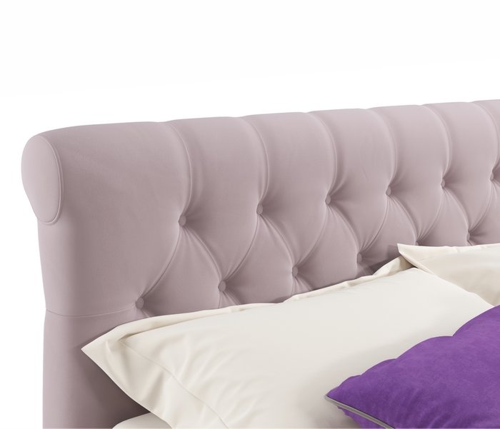 Кровать Ameli 160х200 серо-розового цвета - лучшие Кровати для спальни в INMYROOM