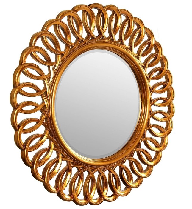 Круглое настенное зеркало в раме Kimberly Gold   - купить Настенные зеркала по цене 30500.0