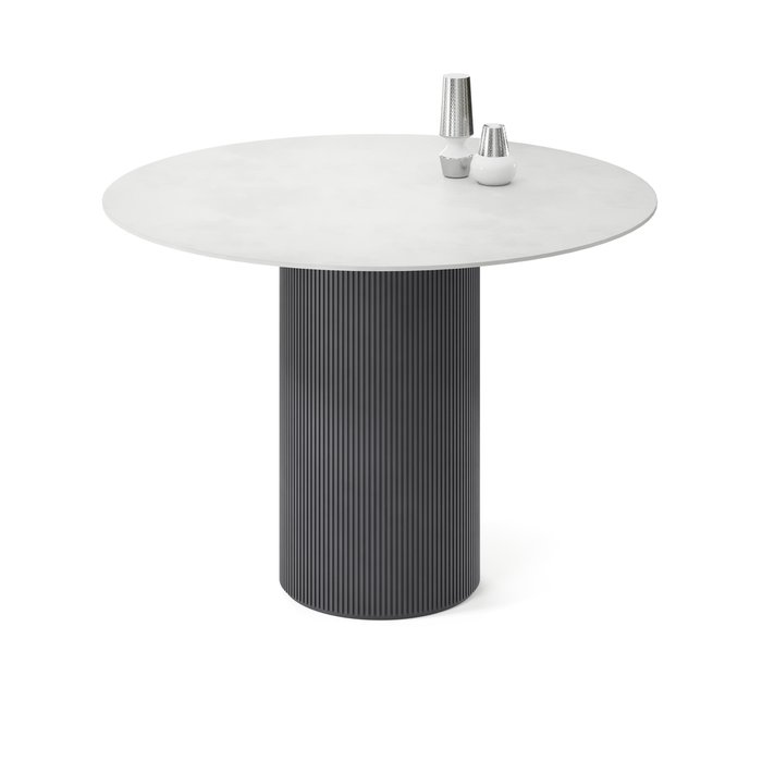 Обеденный стол Субра L бело-черного цвета - купить Обеденные столы по цене 74750.0