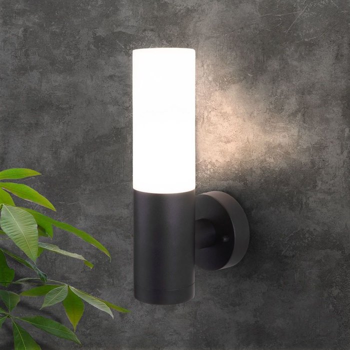 Настенный уличный светильник Glas черно-белого цвета - лучшие Настенные уличные светильники в INMYROOM