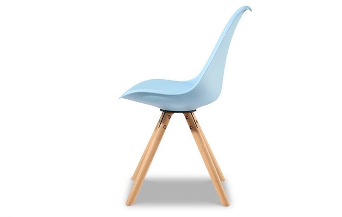 Стул Кейси с деревянными  ножками голубой - лучшие Обеденные стулья в INMYROOM