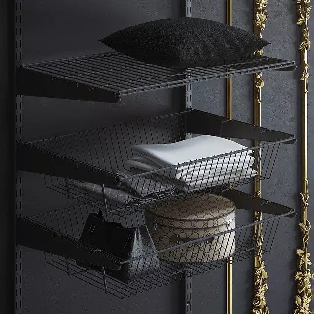 Полка-корзина 60x41 черного цвета - купить Комплектующие для гардеробных систем по цене 1295 Полка-корзина 60x41 черного цвета - купить Комплектующие для гардеробных систем по цене 1295