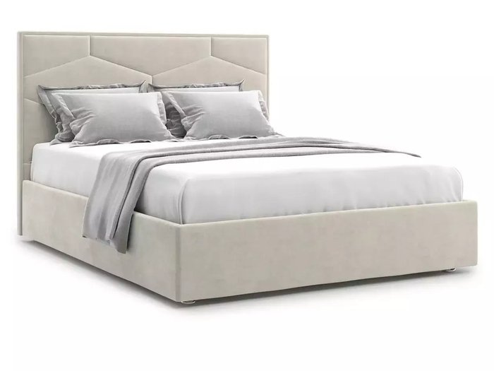 Кровать Premium Milana 4 180х200 бежевого цвета с подъемным механизмом