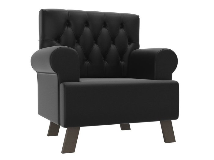 Кресло Хилтон черного цвета (экокожа)