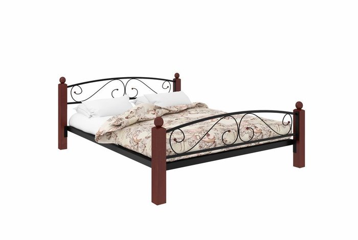 Кровать Милсон-Вероника Lux Plus 160х200 черно-коричневого цвета 