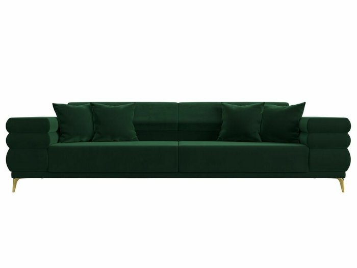 Прямой диван-кровать Лига 021 зеленого цвета  - купить Прямые диваны по цене 55999.0