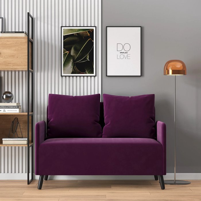 Диван Будапешт фиолетового цвета - лучшие Прямые диваны в INMYROOM