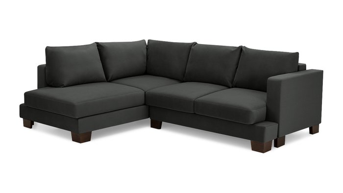 Угловой диван-кровать Дрезден черного цвета
