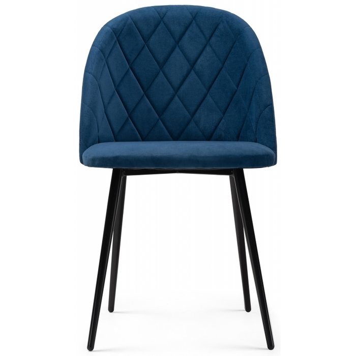 Стул Зест темно-синего цвета на черных ножках - купить Обеденные стулья по цене 5590.0