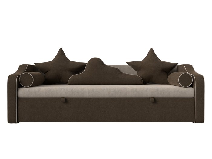 Прямой диван-кровать Рико коричневого цвета - купить Прямые диваны по цене 37999.0