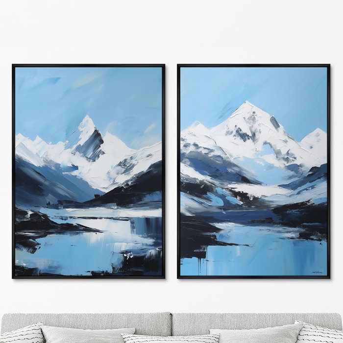Набор из двух репродукций картин Landscape collection, The peaks, 2024г. - купить Картины по цене 49998.0