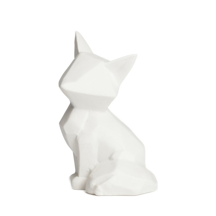 Белая декоративная керамическая статуэтка Foxy - купить Фигуры и статуэтки по цене 900.0
