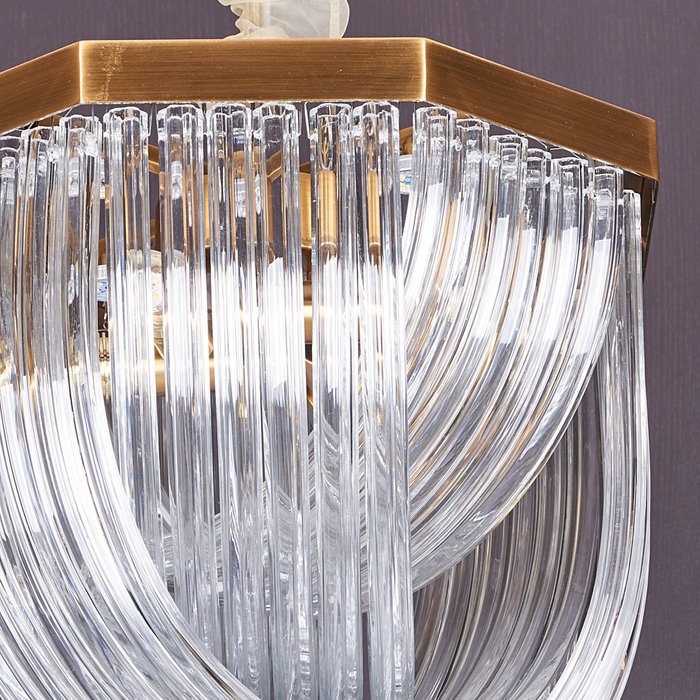 Подвесной светильник Murano brass из стеклянных трубочек - лучшие Подвесные люстры в INMYROOM