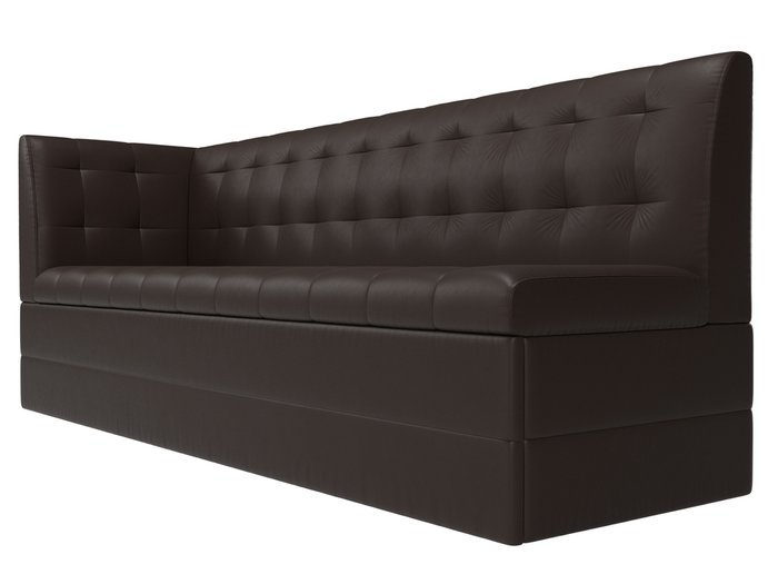Угловой диван-кровать Бриз коричневого цвета (экокожа)  с углом слева - лучшие Угловые диваны в INMYROOM