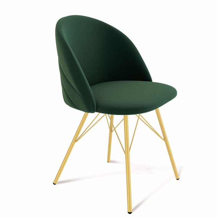 Обеденный стул Mekbuda зеленого цвета на металлическом каркасе