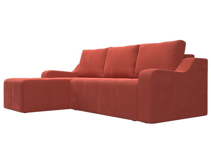 Угловой диван-кровать Элида кораллового цвета левый угол - лучшие Угловые диваны в INMYROOM