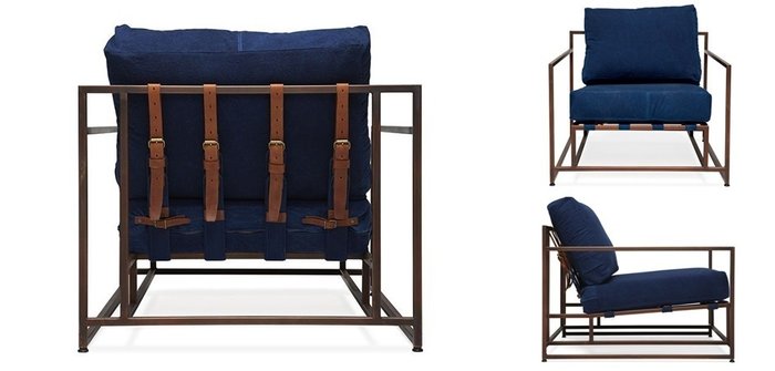 Кресло Дэним синего цвета - купить Интерьерные кресла по цене 60000.0