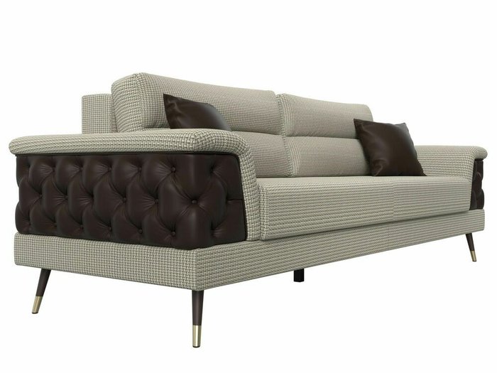 Прямой диван-кровать Лига 023 серо-бежевого цвета - лучшие Прямые диваны в INMYROOM