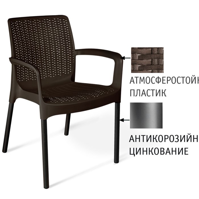 Стул Cecil черно-коричневого цвета - купить Садовые стулья по цене 3145.0