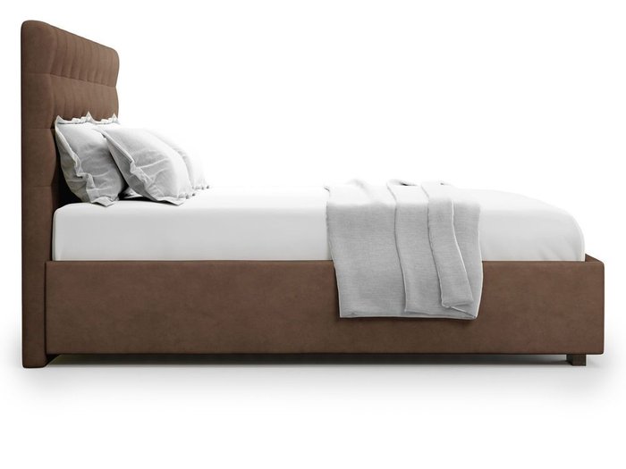 Кровать с подъемным механизмом Brayers 140х200 коричневого цвета - лучшие Кровати для спальни в INMYROOM