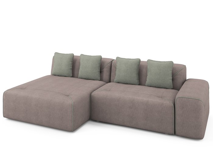 Угловой раскладной  диван Portu левый бледно-розового цвета - лучшие Угловые диваны в INMYROOM