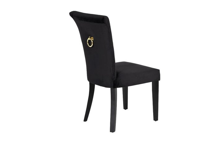 Стул в обивке из велюра черного цвета - лучшие Обеденные стулья в INMYROOM