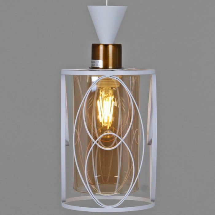 Подвесной светильник 04111-0.4-03 WH (стекло, цвет коричневый) - лучшие Подвесные светильники в INMYROOM