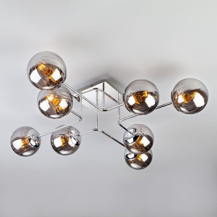 Потолочный светильник Evita цвета хром с круглыми стеклянными плафонами